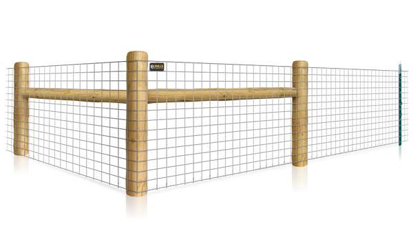Wire Mesh T-post fence with H-brace for farms in the Walton Kentucky area.