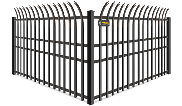 Curved Trident wrought iron fence company in Walton Kentucky