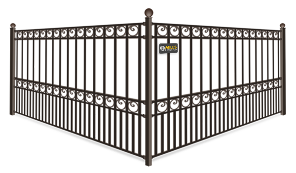Ornate With Rings wrought iron fence company in Walton Kentucky