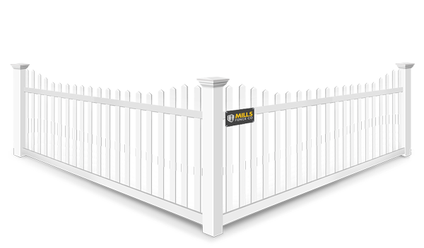 Stepped Picket vinyl fence contractor in Walton Kentucky